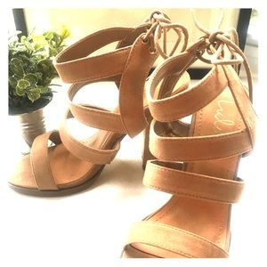 Lulus Sydney Beige Suede Heeled Sandals